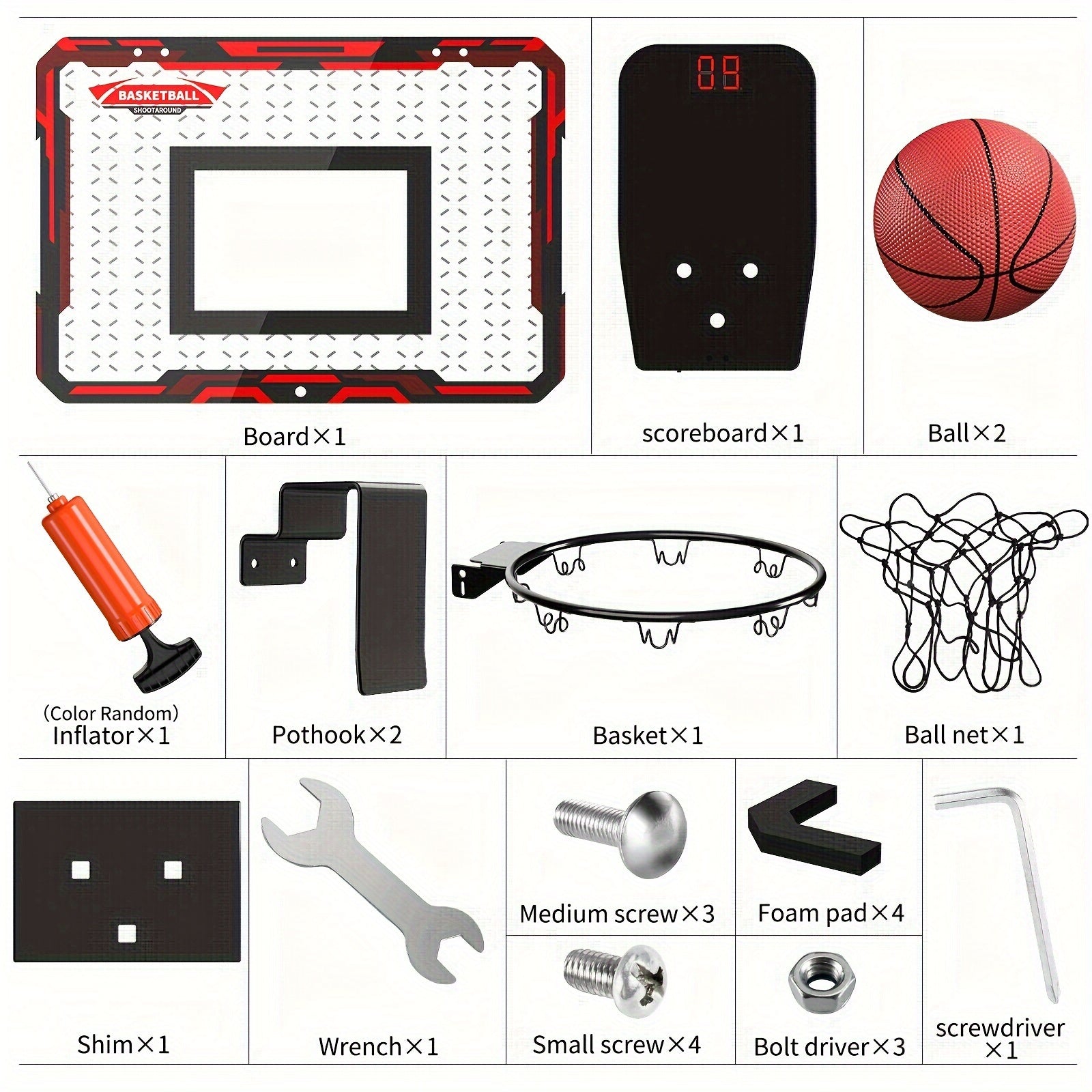 Indoor Basketball Hoop For Kids - Mini Basketball Hoop With 2 Balls - For Boys & Girls - Suitable for Indoor Play - Perfect Gift for Kids