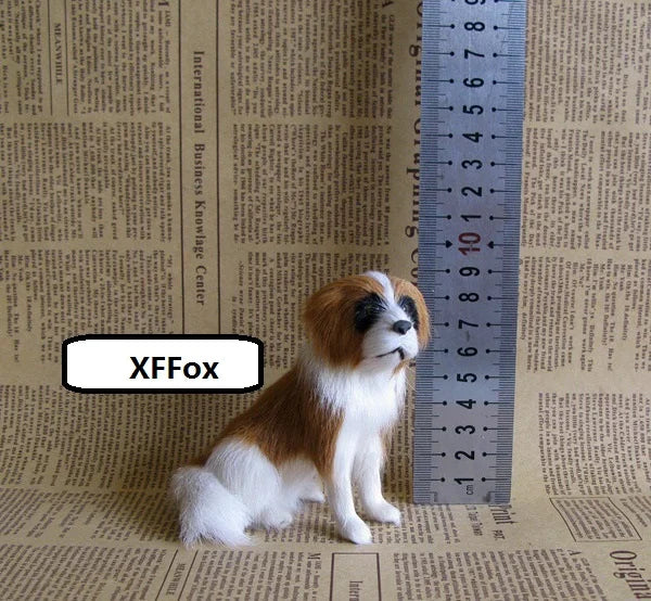 cute real life Saint Bernard dog model plastic&furs sitting dog gift about 9x6x9cm xf1496