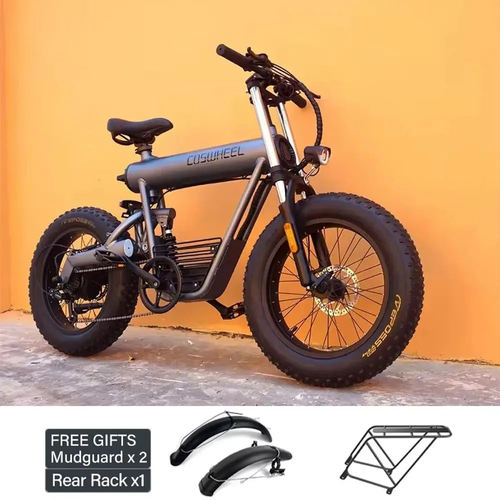 Coswheel ইলেকট্রিক বাইক CT20S 2000W মোটরসাইকেল Drit বাইক Ebike 20 ইঞ্চি ফ্যাট টায়ার সাইকেল 60V 27.5AH বাইক প্রাপ্তবয়স্কদের জন্য ইলেকট্রিক সাইকেল