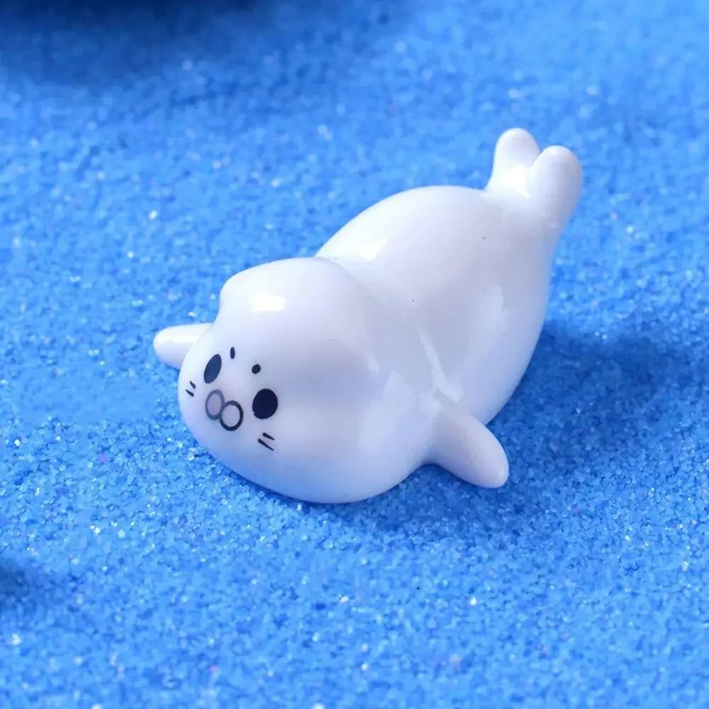 Cute Ocean Series Sea Lion Micro Landscape Mini Resin Sea Lion Figurine Decorative Fish Tank Small Ornaments Landscaping