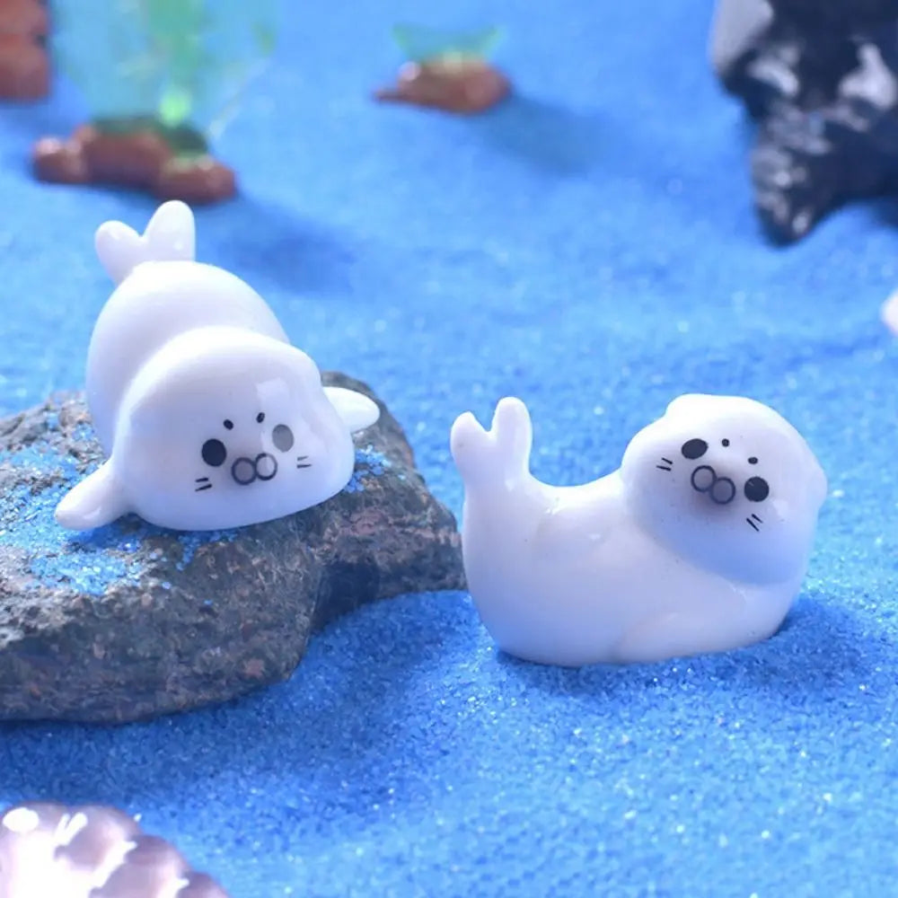 Cute Ocean Series Sea Lion Micro Landscape Mini Resin Sea Lion Figurine Decorative Fish Tank Small Ornaments Landscaping