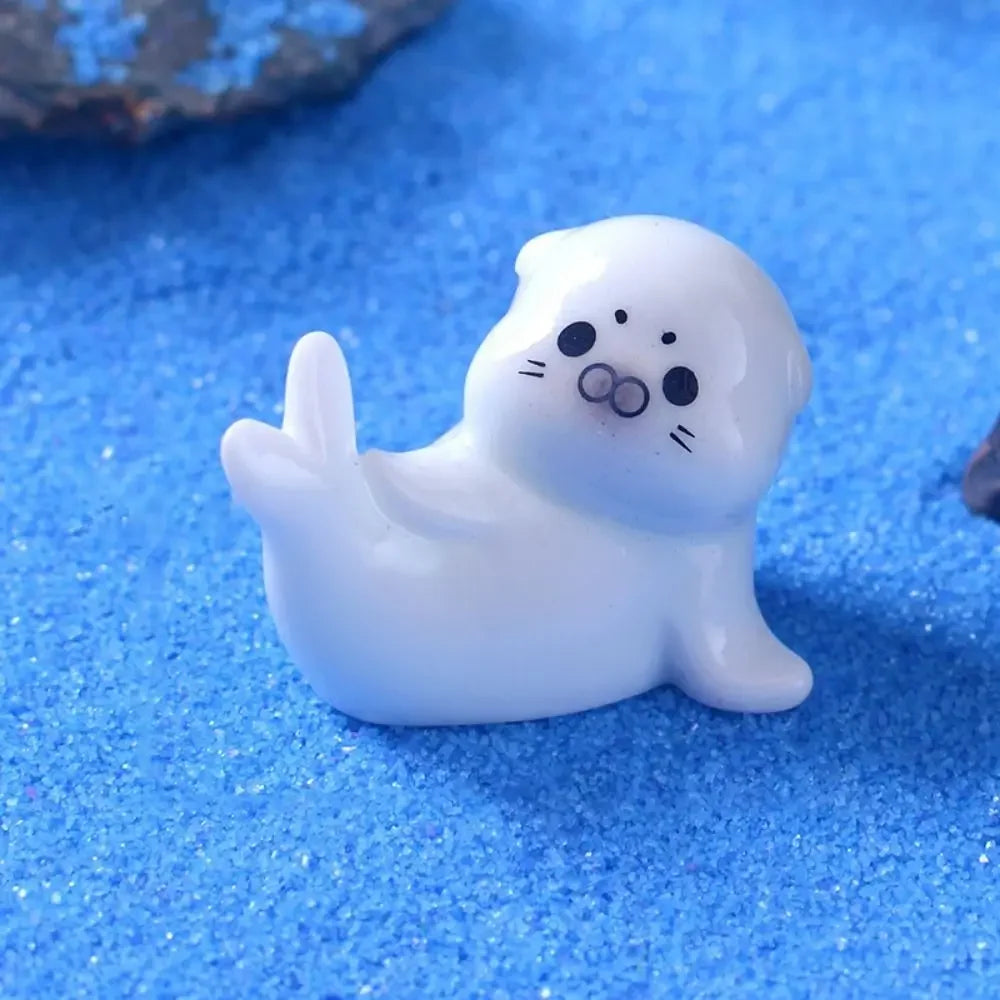Cute Ocean Series Sea Lion Micro Landscape Mini Resin Sea Lion Figurine Decorative Fish Tank Small Ornaments Landscaping