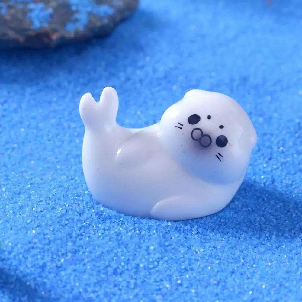 Cute Ocean Series Sea Lion Micro Landscape Mini Resin Sea Lion Figurine Decorative Fish Tank Small Ornaments Landscaping