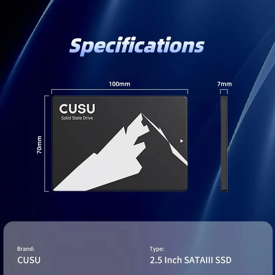 CUSU SSD 1TB 2TB SATA 2.5'' SATA3 Hard Drive SSD Disk 128GB 256GB 512GB for Computer Laptop