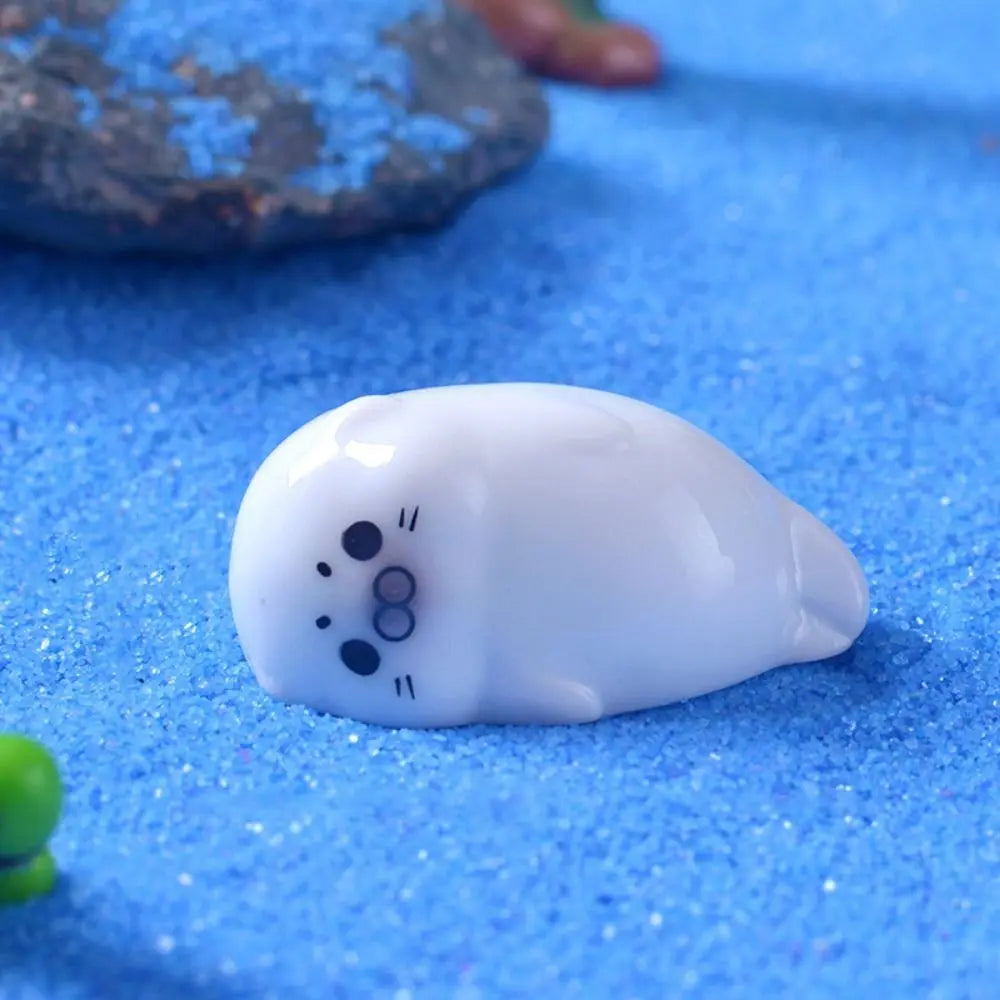 Cute Ocean Series Sea Lion Micro Landscape Mini Resin Sea Lion Figurine Decorative Fish Tank Small Ornaments Landscaping