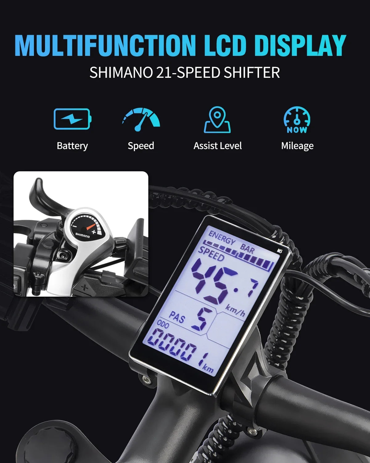 Urban Electric Bike 1500W High-Speed Motor Snow Ebicycle 48V23AH Long Endurance Battery Hydraulic Brake Foldable Mountain E-Bike
