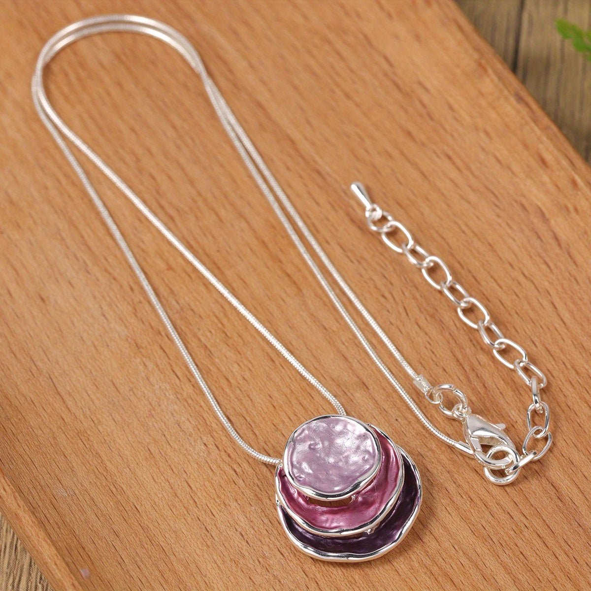 [1pc Elegant Blue Pendant] Elegant Blue Enamel 1pc Pendant Necklace | Zinc Alloy with Golden Accents, Twisted Rope Chain Design, Sophisticated Accessory for Formal or Casual Attire - Fluxy