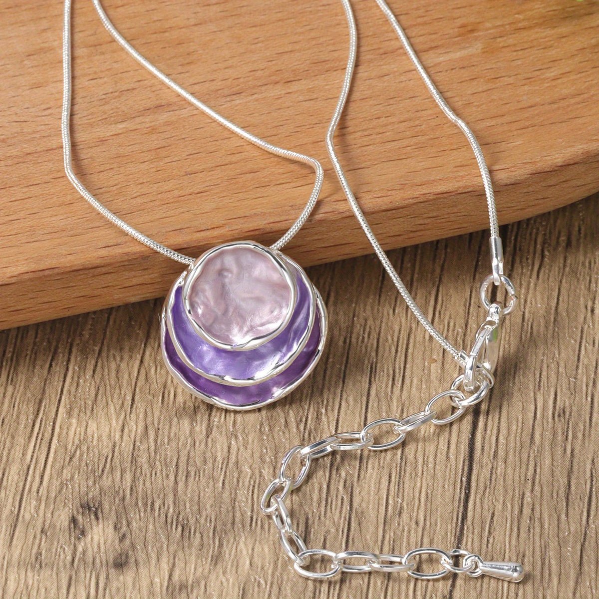 [1pc Elegant Blue Pendant] Elegant Blue Enamel 1pc Pendant Necklace | Zinc Alloy with Golden Accents, Twisted Rope Chain Design, Sophisticated Accessory for Formal or Casual Attire - Fluxy