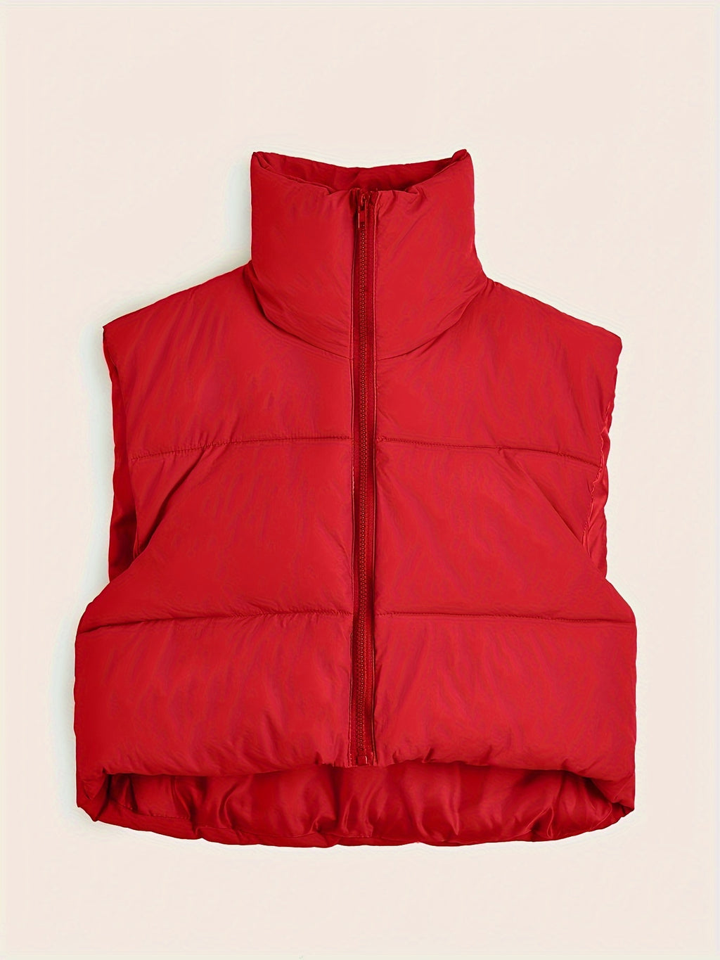 Women'S Sleeveless Vest - Vibrant Pink Slim-Fit Alternative Coat with Drawstring Hood, Zipper Front &amp; Pockets for Fall/Winter Casual Wear, Casual Winter Wear | High Neckline Vest | Zippered Jacket