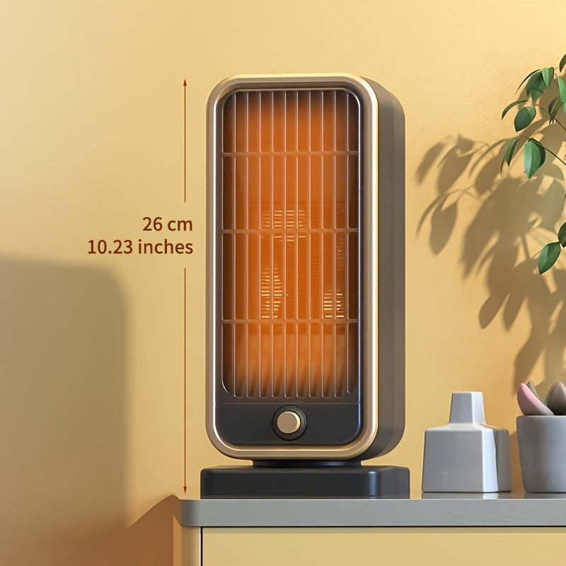 [Quiet Ceramic Heater] 500W Ceramic Electric Space Heater, Quiet, Portable - Square Shape, 110-130V US Plug, Tip-over Protection, No Energy Efficiency Rating, for Bedroom, Living Room, Office