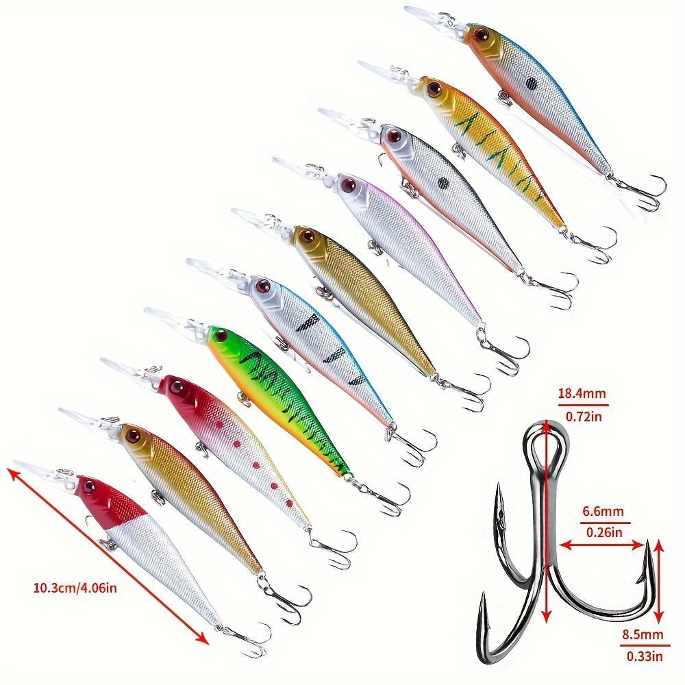 [56pcs Fishing Lures Kit] 56pcs Fishing Lures Kit | Crankbait Tackle Minnow Popper Pencil Swimbaits Hook Hard Baits Set for Pike Carp Bass Freshwater Saltwater | Christmas Gift for Man - Fluxy