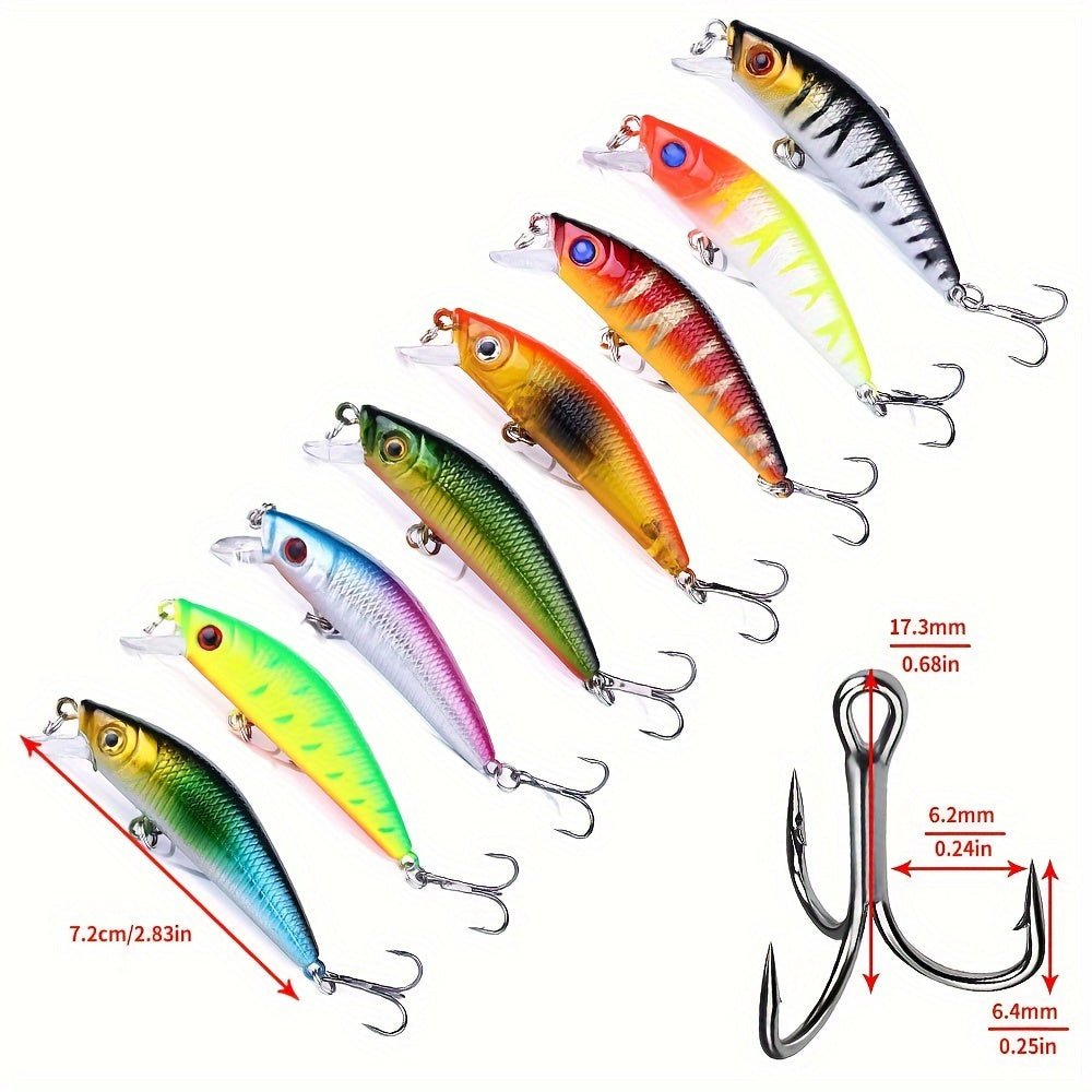 [56pcs Fishing Lures Kit] 56pcs Fishing Lures Kit | Crankbait Tackle Minnow Popper Pencil Swimbaits Hook Hard Baits Set for Pike Carp Bass Freshwater Saltwater | Christmas Gift for Man - Fluxy