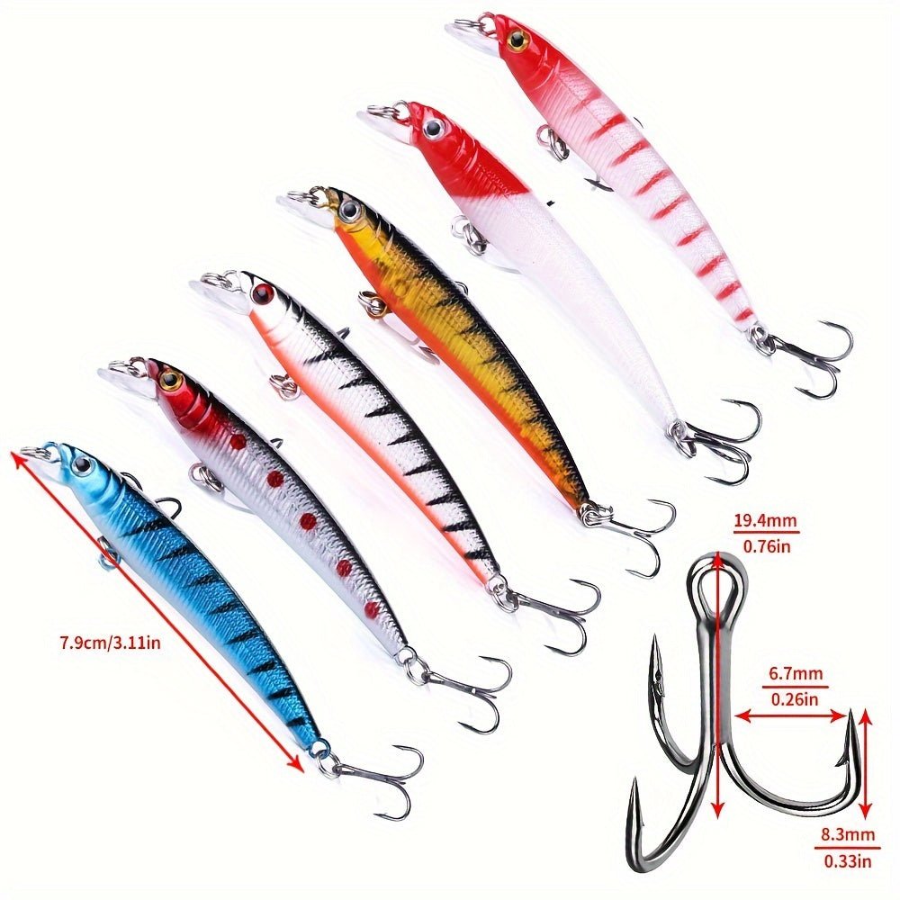 [56pcs Fishing Lures Kit] 56pcs Fishing Lures Kit | Crankbait Tackle Minnow Popper Pencil Swimbaits Hook Hard Baits Set for Pike Carp Bass Freshwater Saltwater | Christmas Gift for Man - Fluxy