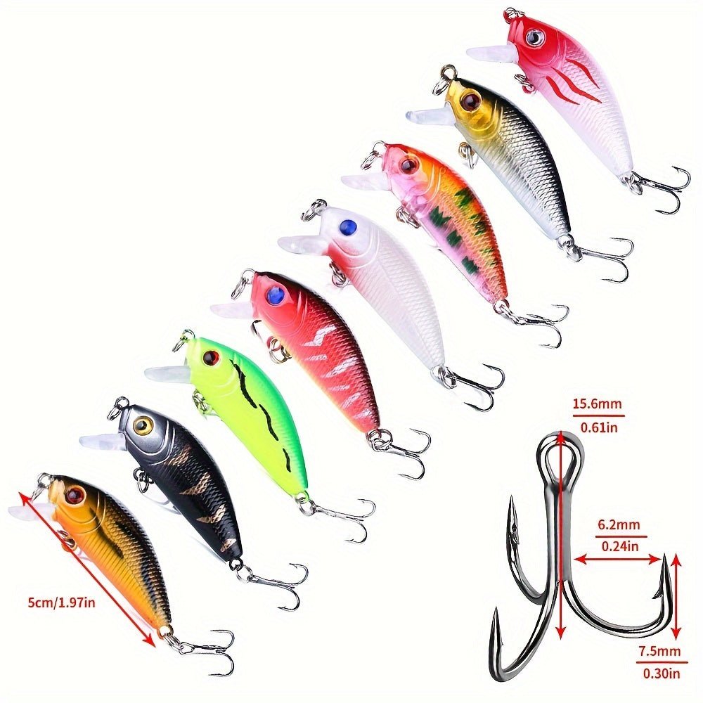 [56pcs Fishing Lures Kit] 56pcs Fishing Lures Kit | Crankbait Tackle Minnow Popper Pencil Swimbaits Hook Hard Baits Set for Pike Carp Bass Freshwater Saltwater | Christmas Gift for Man - Fluxy