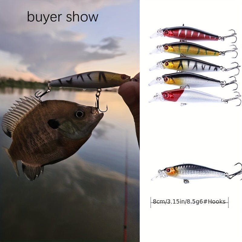[56pcs Fishing Lures Kit] 56pcs Fishing Lures Kit | Crankbait Tackle Minnow Popper Pencil Swimbaits Hook Hard Baits Set for Pike Carp Bass Freshwater Saltwater | Christmas Gift for Man - Fluxy