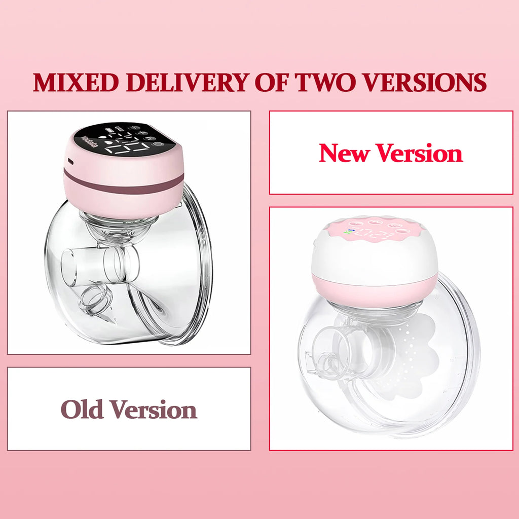Wearable Electric Hands-Free Breast Pump, Wearable Electric Breast Pump with 4 Modes, 12 Levels, Pink