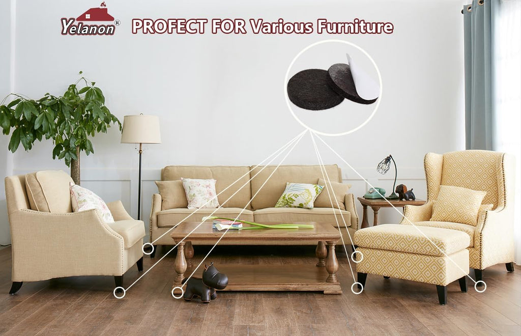 Felt Furniture Pads -56 Pcs(1+2)” Premium Felt Pads for Chair Legs Furniture, Floor Protectors for Hardwood Floors,Brown