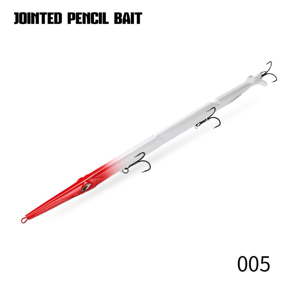 Hunthouse Jointed Pencil Bait 3 Section Fishing Lure 255mm/30.6g Needle Sinking Swimbait For Bluefish Seabass Tackle