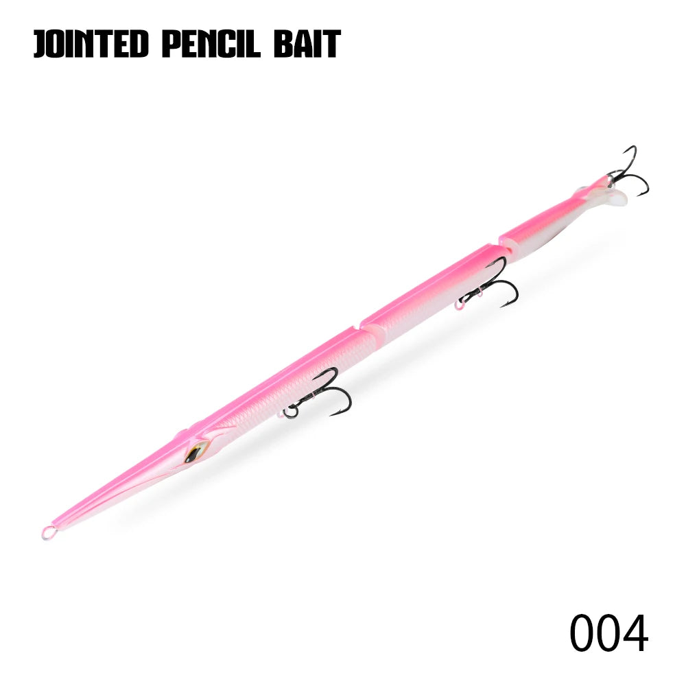 Hunthouse Jointed Pencil Bait 3 Section Fishing Lure 255mm/30.6g Needle Sinking Swimbait For Bluefish Seabass Tackle