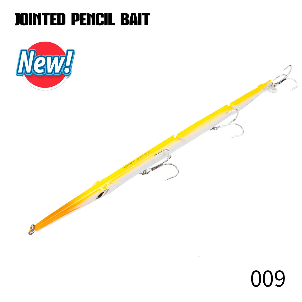 Hunthouse Jointed Pencil Bait 3 Section Fishing Lure 255mm/30.6g Needle Sinking Swimbait For Bluefish Seabass Tackle