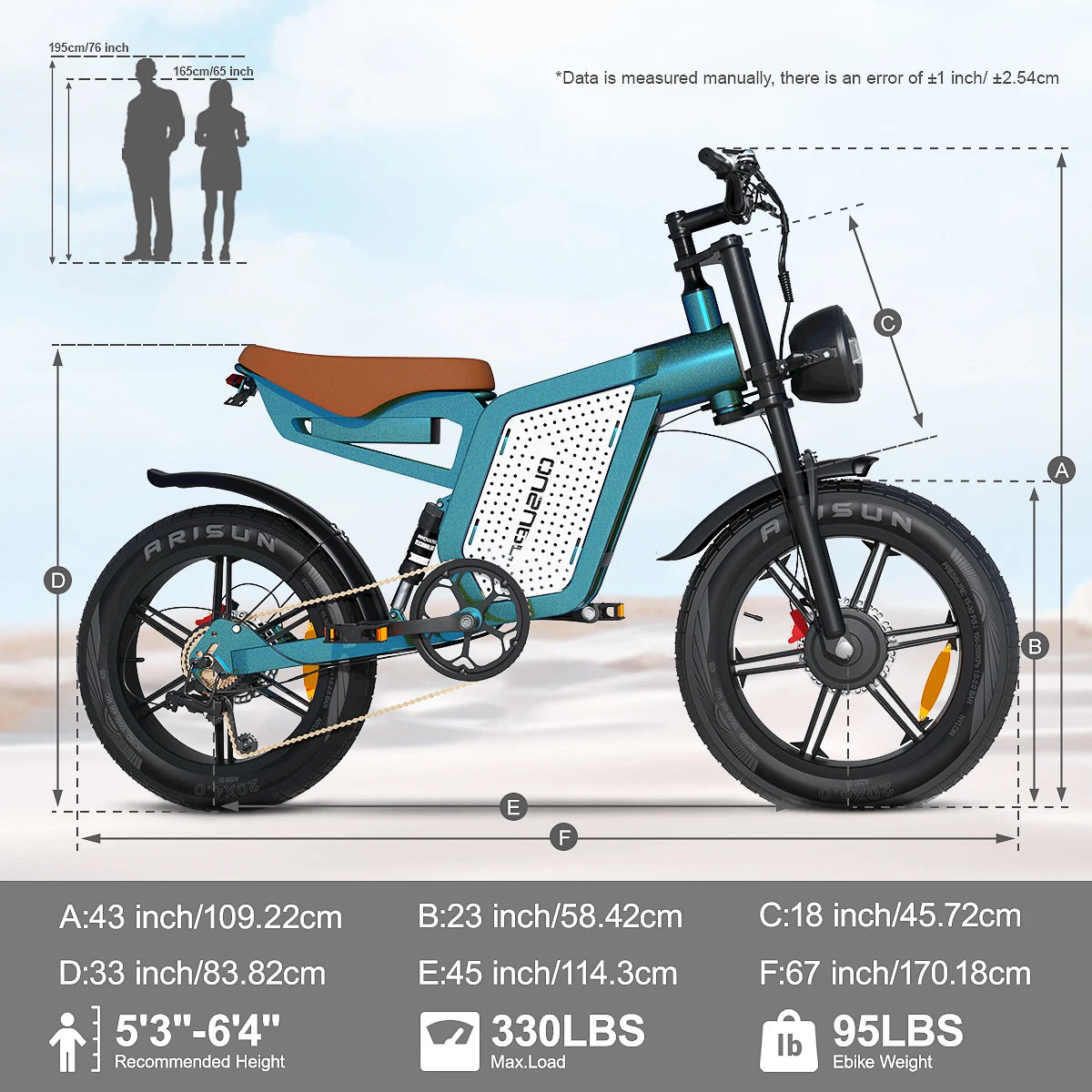 Jansno X60 Ebike 1500W Dual Engine 48V23Ah 20 Inch Fat Tire Full Suspension Electric Bike Mountain Snow Off Road