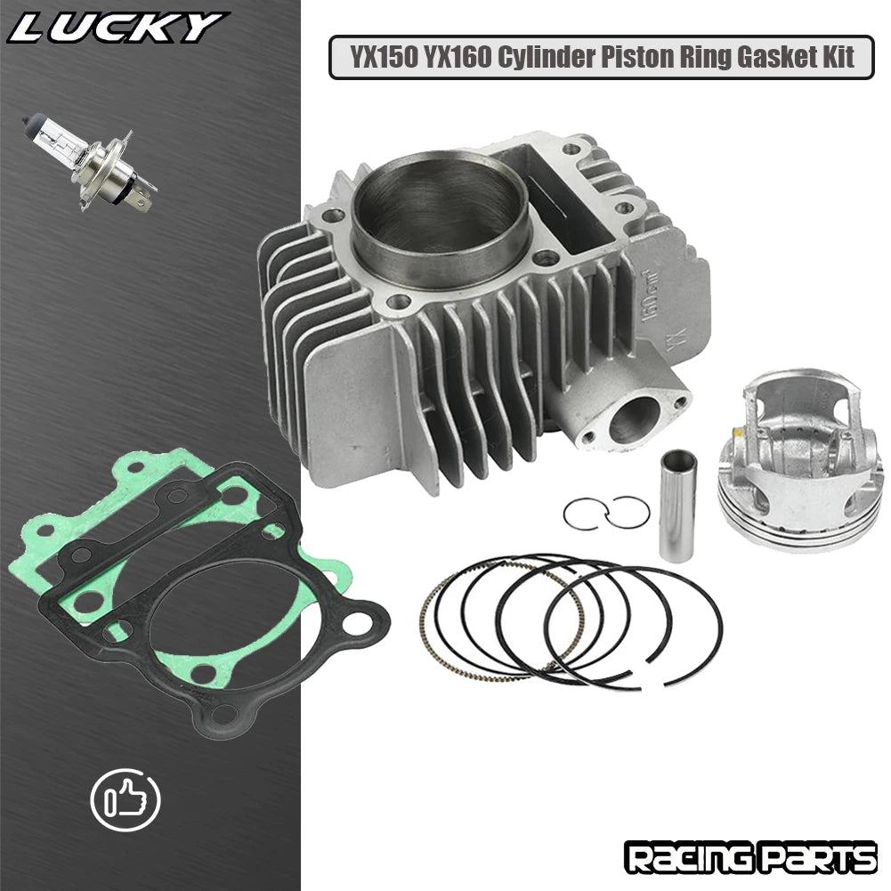 60mm Bore Motorcycle Cylinder Body Piston Ring Gasket Kit For YinXiang YX 150cc 160cc Engine Dirt Bike Pit Bike ATV Quad Parts