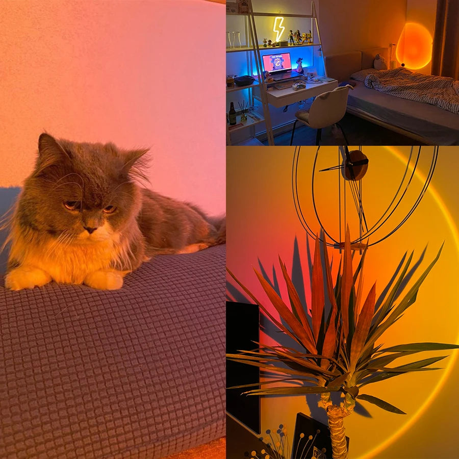 Smart Sunset Lamp Tuya LED Night Light USB RGB Smart Life APP Remote Projection For Room Decoration Photography Festival Birth