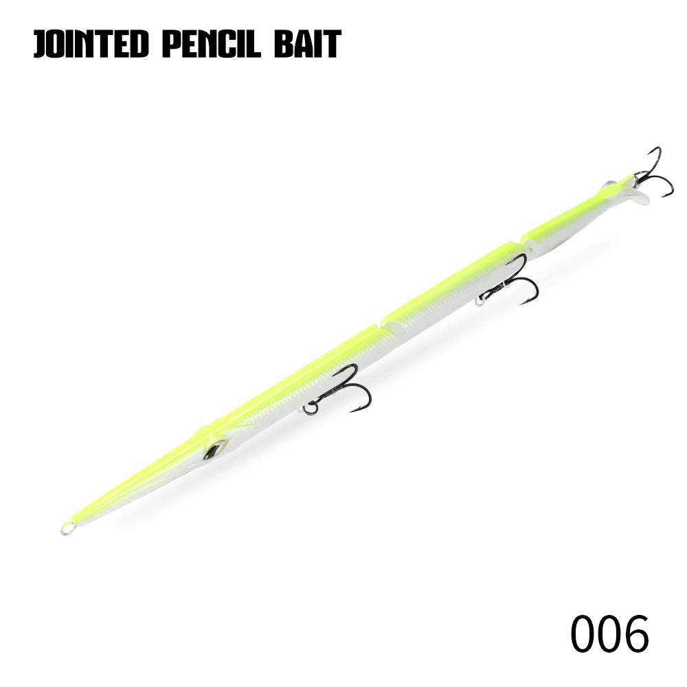 Hunthouse Jointed Pencil Bait 3 Section Fishing Lure 255mm/30.6g Needle Sinking Swimbait For Bluefish Seabass Tackle