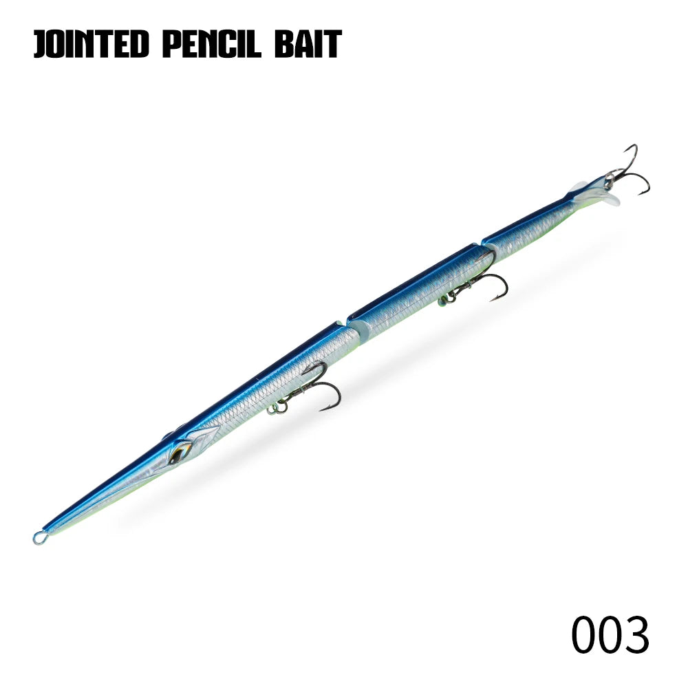 Hunthouse Jointed Pencil Bait 3 Section Fishing Lure 255mm/30.6g Needle Sinking Swimbait For Bluefish Seabass Tackle