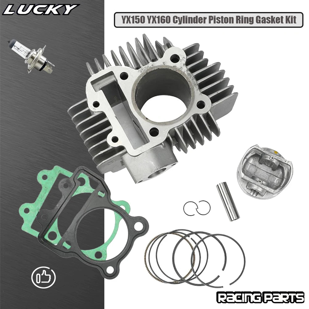 60mm Bore Motorcycle Cylinder Body Piston Ring Gasket Kit For YinXiang YX 150cc 160cc Engine Dirt Bike Pit Bike ATV Quad Parts