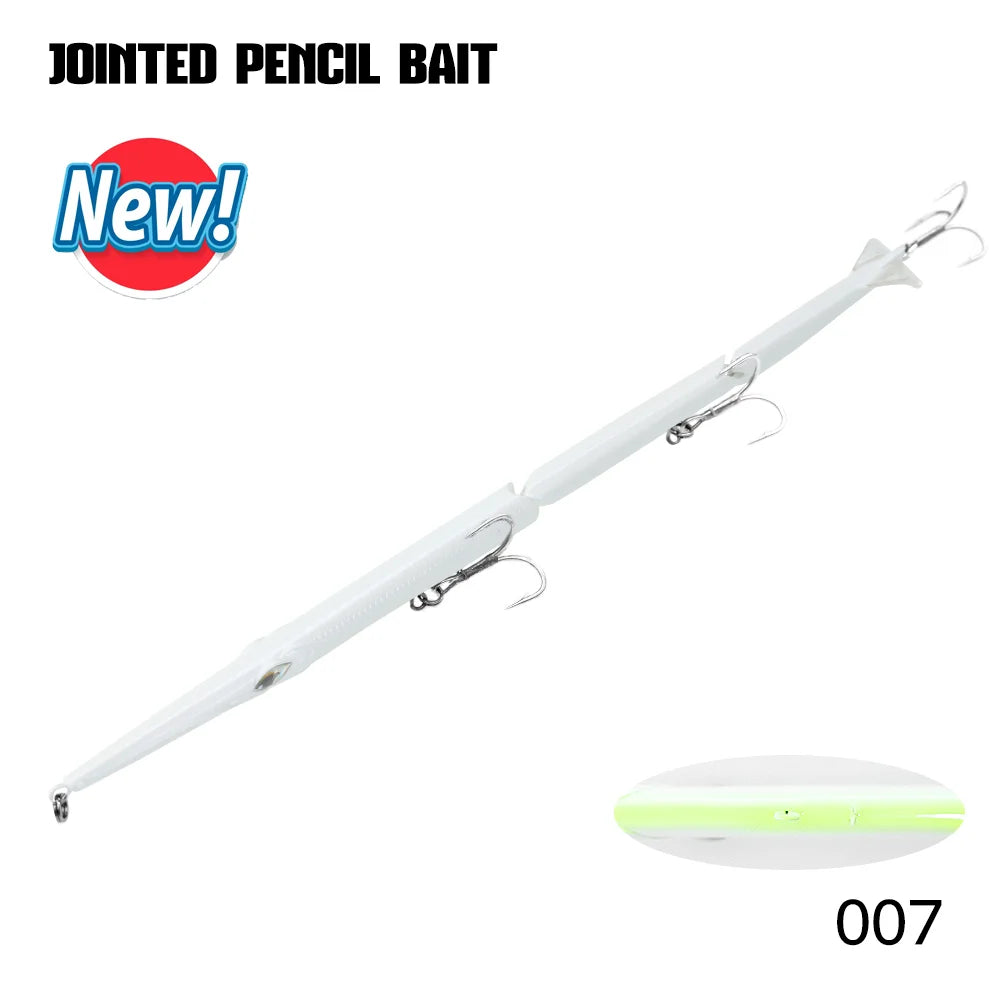 Hunthouse Jointed Pencil Bait 3 Section Fishing Lure 255mm/30.6g Needle Sinking Swimbait For Bluefish Seabass Tackle