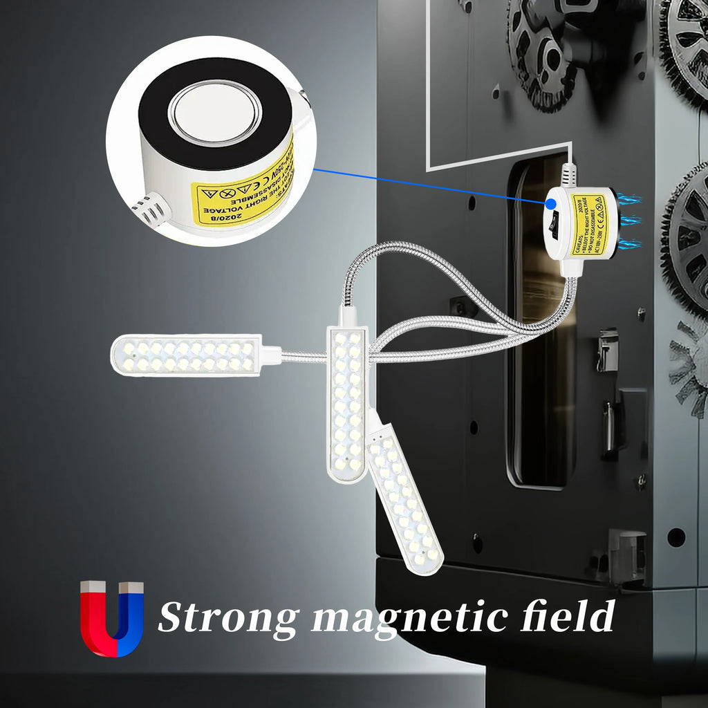 LED Sewing Lamp 110V 220V Night Light with Flexible Hose Adjustable Angle Magnetic Suction Work Light for Sewing Machine Table