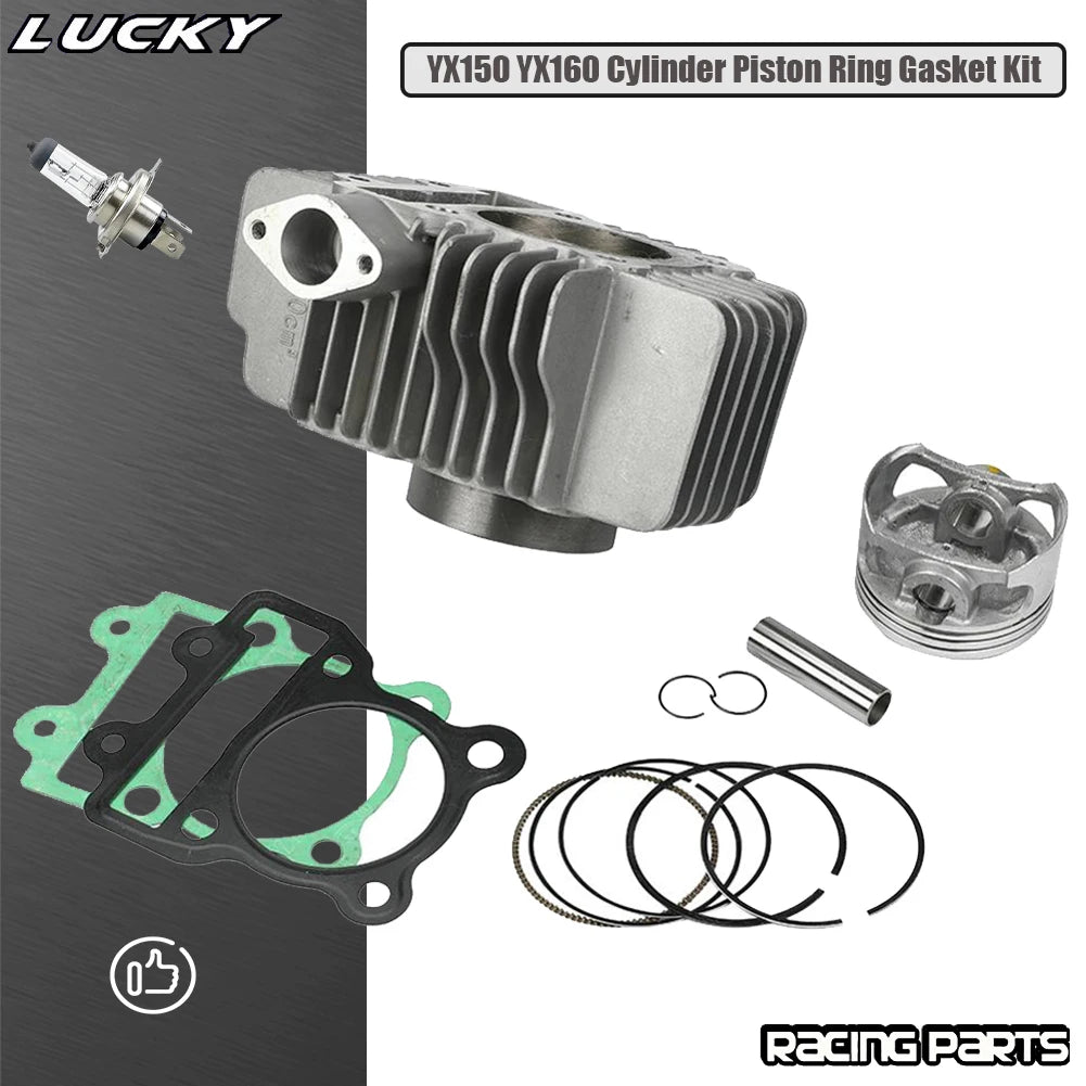 60mm Bore Motorcycle Cylinder Body Piston Ring Gasket Kit For YinXiang YX 150cc 160cc Engine Dirt Bike Pit Bike ATV Quad Parts