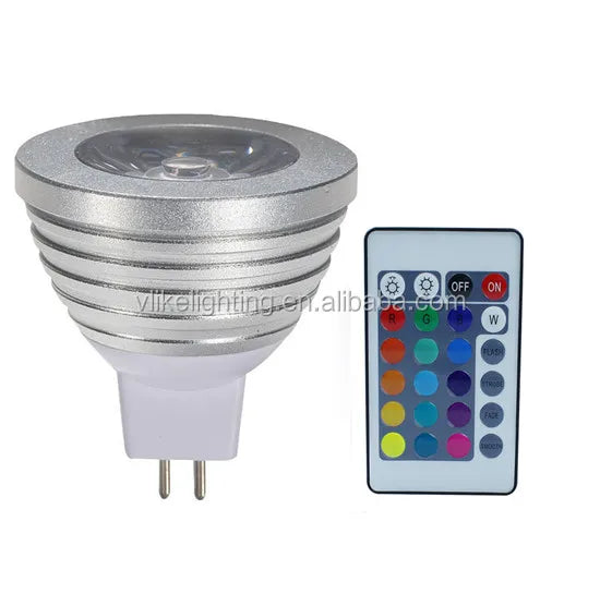 3W MR16 Base RGB LED Downlight Spotlight Home Decoration Ceiling Track Light Lamps Indoor Bedroom Living Room Super Bright Bulbs