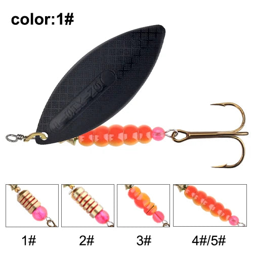 FISH KING Spinner Lure Bait 4.5g/7.0g/12.5g/17.4g/27.1g Spoon Lures pike Metal Fishing Lure Bass Hard Bait With Hooks