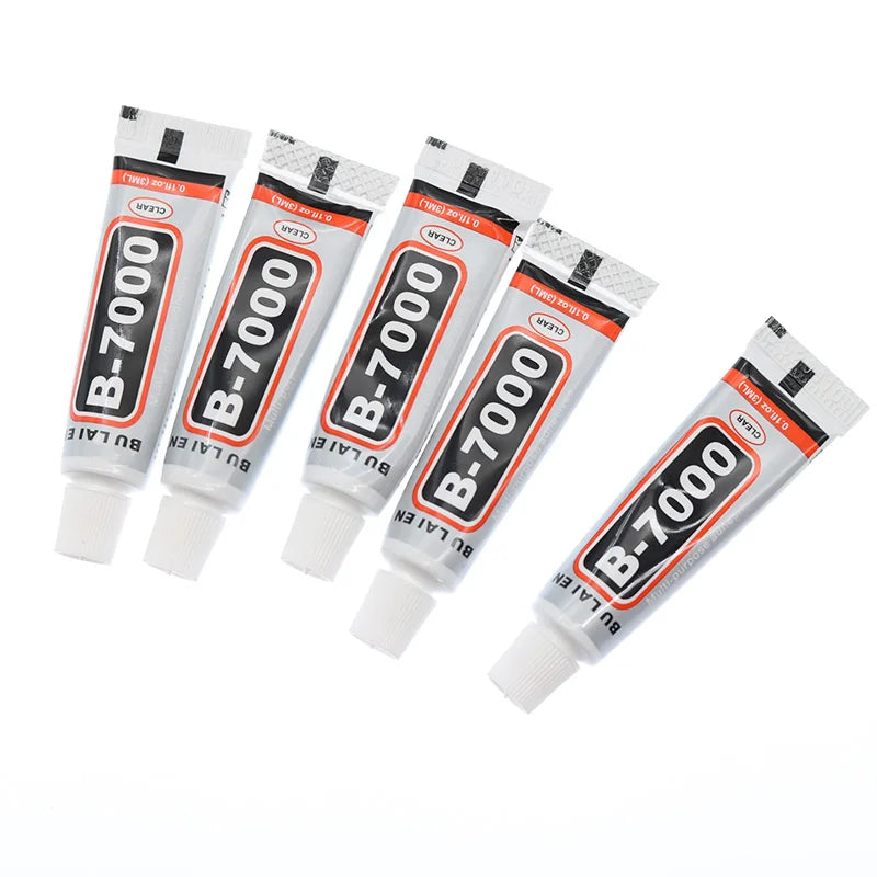 5pcs Multi-Purpose B-7000 Glue 3ml Stickers Diamond Jewelry Craft Glue Touch Screen Repair Decorative Glue (With Plastic Head)