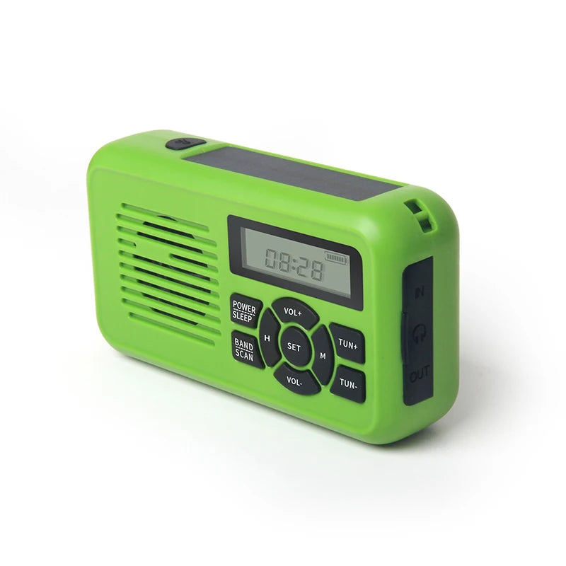 2000mAh Portable Rechargeable Emergency Solar Hand Crank Radio WB/NOAA with Phone Charger and LED Torch FM Emergency Radio