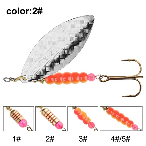 FISH KING Spinner Lure Bait 4.5g/7.0g/12.5g/17.4g/27.1g Spoon Lures pike Metal Fishing Lure Bass Hard Bait With Hooks