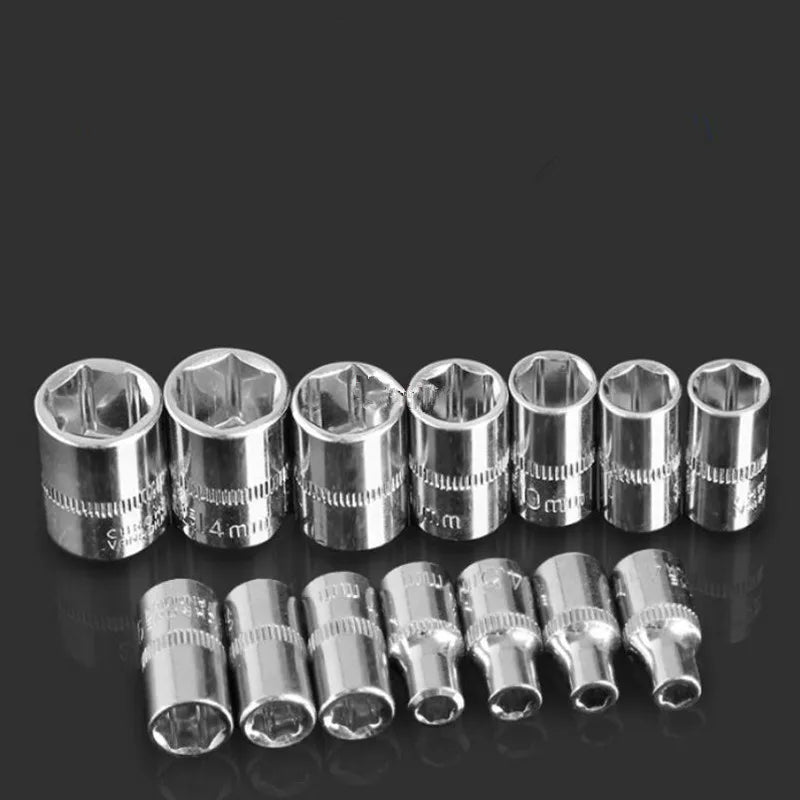 1PC 4MM 4.5MM 5MM 5.5MM 6MM 7MM 8MM 9MM 10MM 11MM 12MM 13MM 14MM 1/4" Socket Wrench Head Sleeve Double EndHand Tool