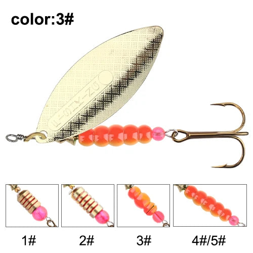 FISH KING Spinner Lure Bait 4.5g/7.0g/12.5g/17.4g/27.1g Spoon Lures pike Metal Fishing Lure Bass Hard Bait With Hooks