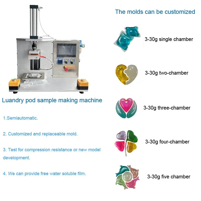 Customized Laboratory Testing Laundry Detergent Capsules Dishwasher Pods Sample Making Machine Liquid Powder Packaging Machine