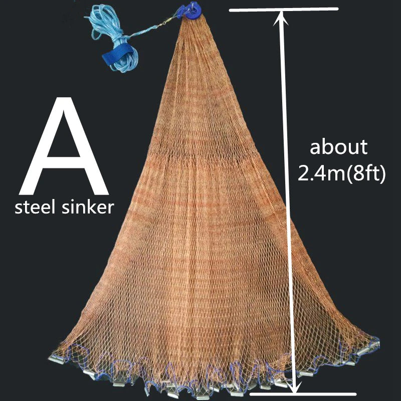 Finefish Water Hunting Cast Net Catch Fish Network Outdoor Hand Throw Fishing Nets Small Mesh Gill Net