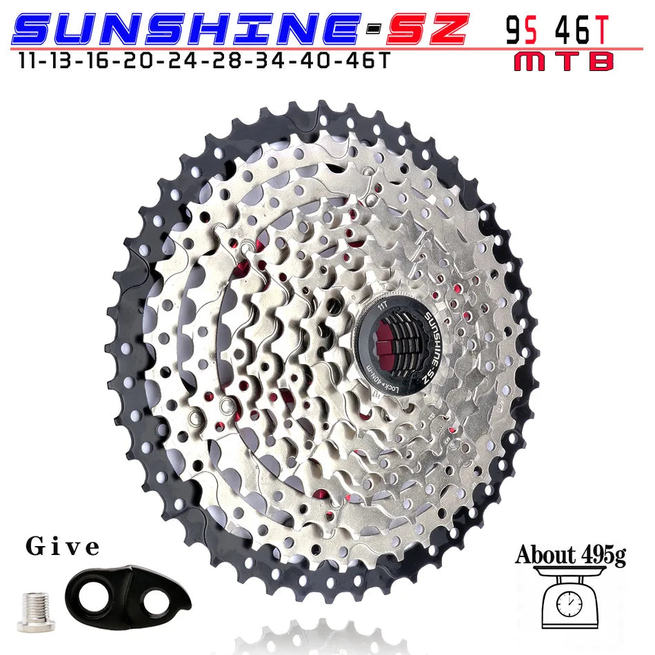 SUNSHINE MTB Cassette 8 9 10 11 12 Speed 32/36/40/42/46/50/52T Mountain Bicycle Freewheel Bike Sprocket For Shimano SRAM Sunrace