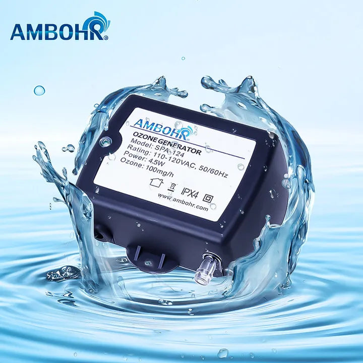 For AMBOHR SPA-124 100mg/h Mini Portable Home Spa Ozonator 220V Ozone Generator for Water Purification Cold Plunge Swimming Pool