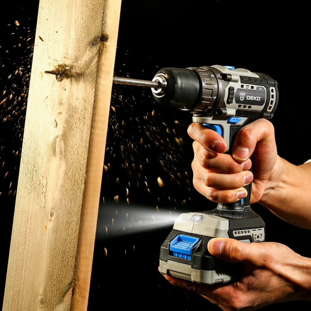 DEKO 20V Brushless Cordless Drill Combo Kit Mini Electric Screwdriver 2 Speed ​​Power Tools for Woodworking