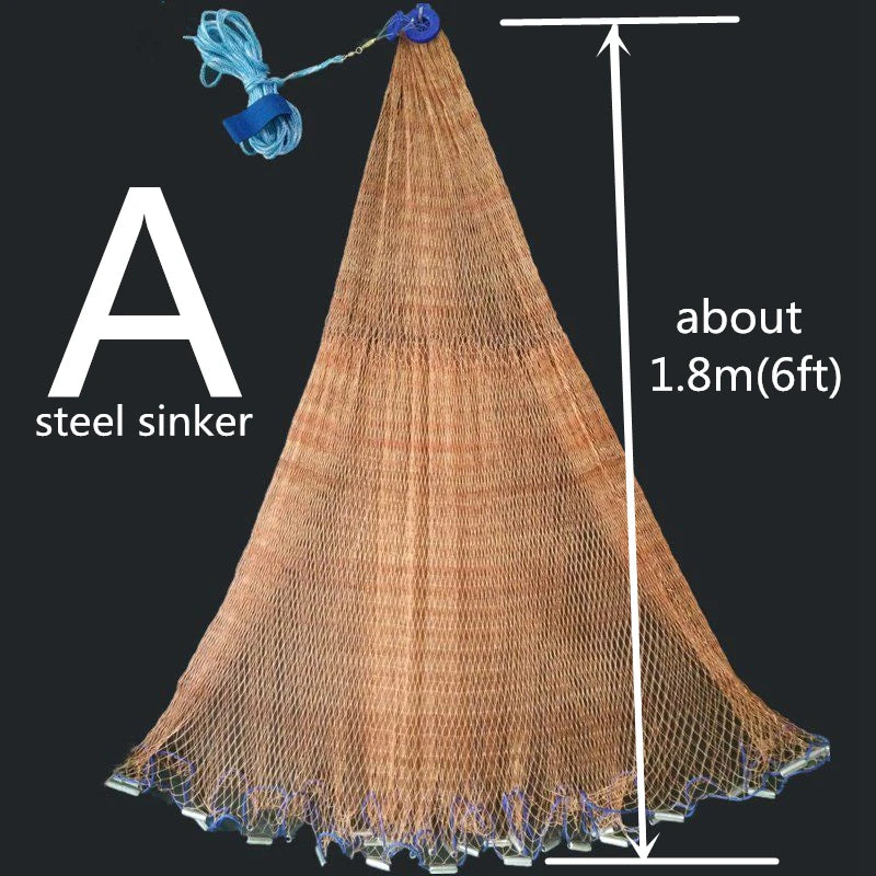 Finefish Water Hunting Cast Net Catch Fish Network Outdoor Hand Throw Fishing Nets Small Mesh Gill Net