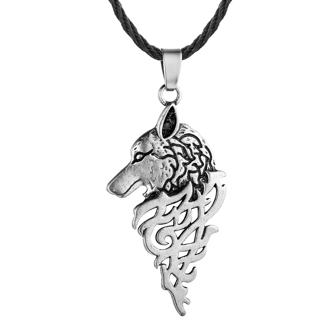 Antiquing Viking Runes Talisman Jewelry Slavic Veles Symbol Kolovrat Pendant Wolf Bear Paw Amulet  Necklace Men Pagan