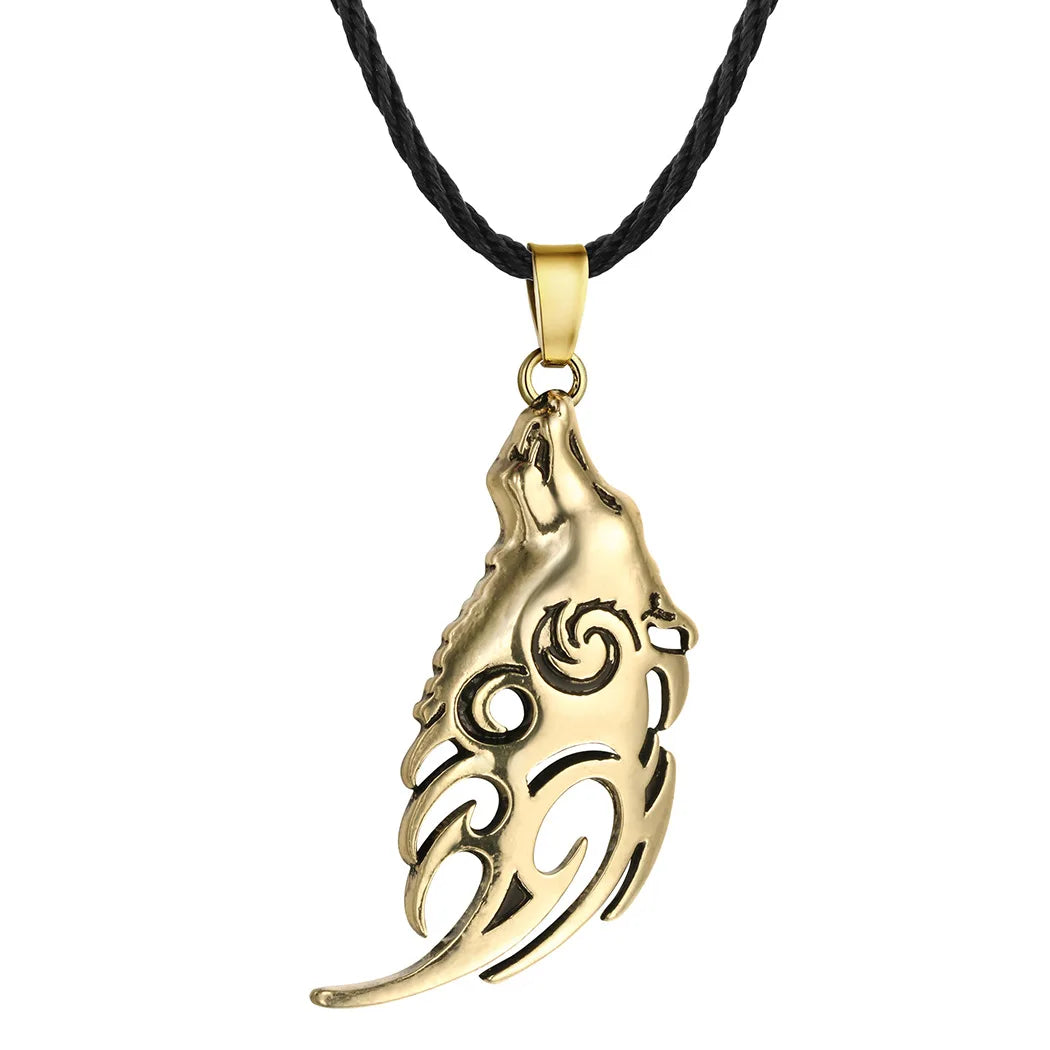 Antiquing Viking Runes Talisman Jewelry Slavic Veles Symbol Kolovrat Pendant Wolf Bear Paw Amulet  Necklace Men Pagan