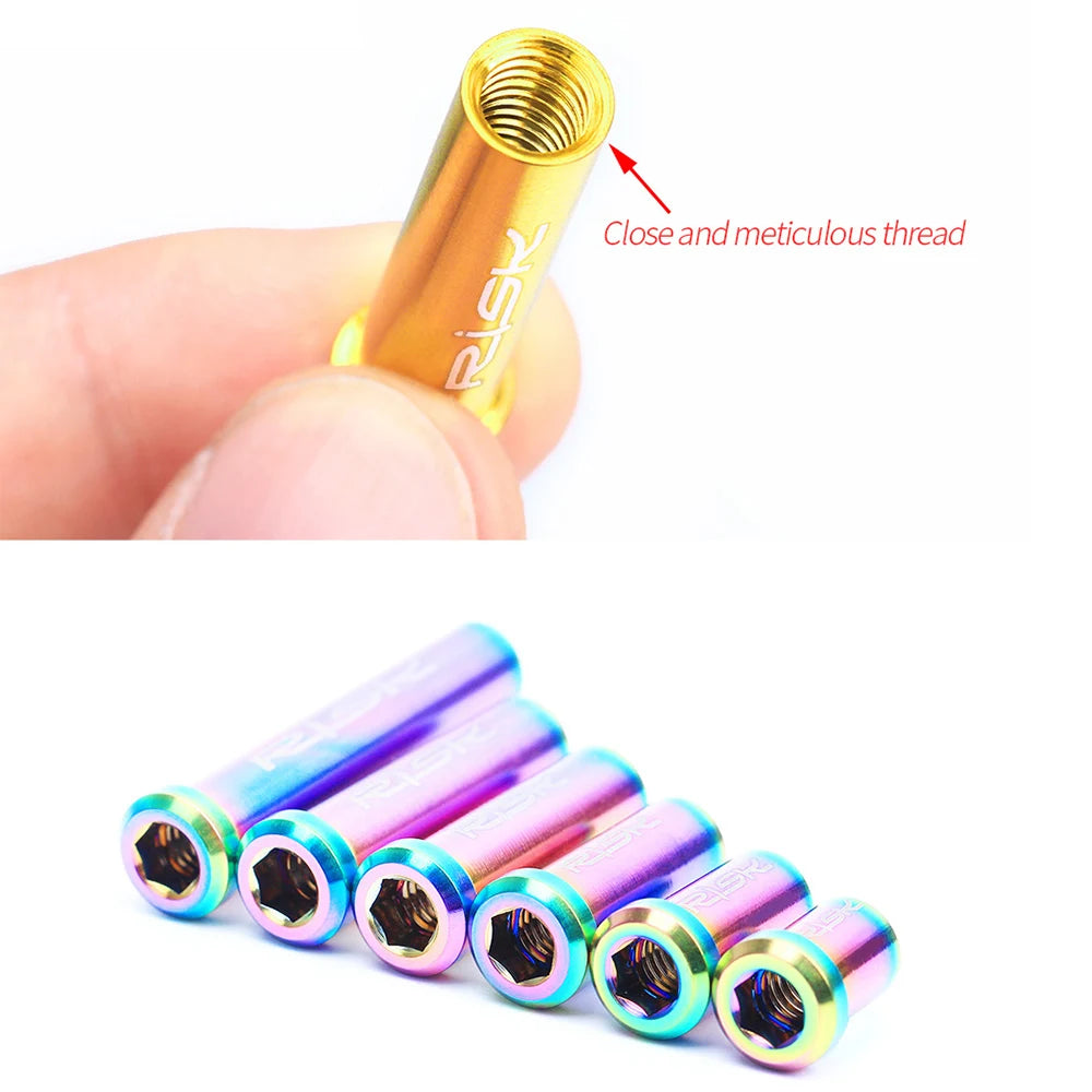 RISK Bicycle C Brake Caliper GR5(TC4) Titanium Road Bike C Clamp Fixed Nuts With Washer M6 x 10/15/20/25/30/40mm Cycling Parts