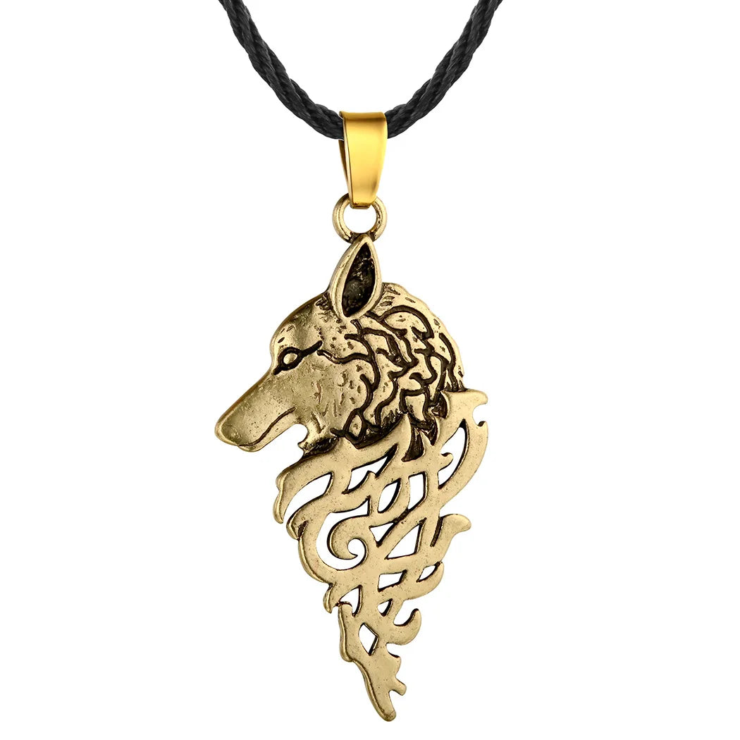 Antiquing Viking Runes Talisman Jewelry Slavic Veles Symbol Kolovrat Pendant Wolf Bear Paw Amulet  Necklace Men Pagan